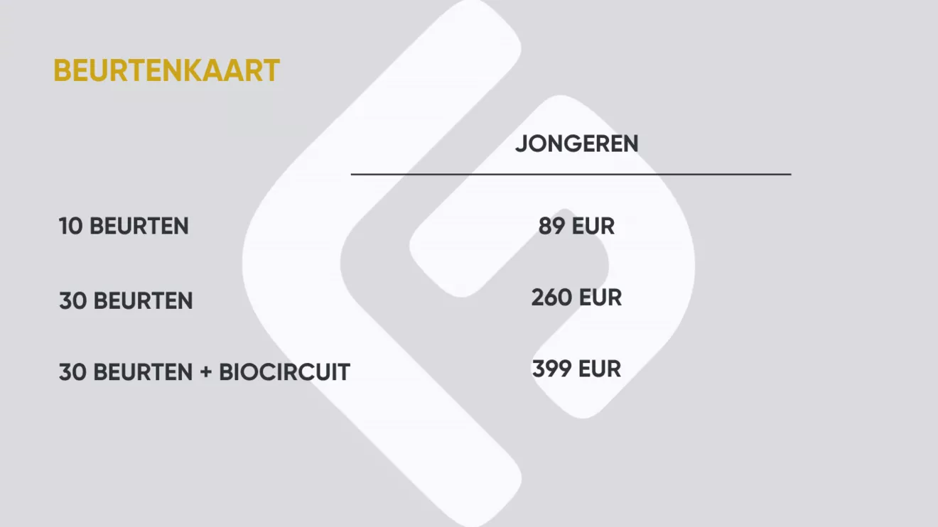 bk jongeren -  - Tarieven